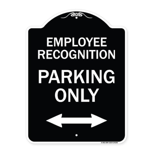 Employee Recognition Parking Only Heavy-Gauge Aluminum Architectural Sign, 24" x 18", BW-1824-24100